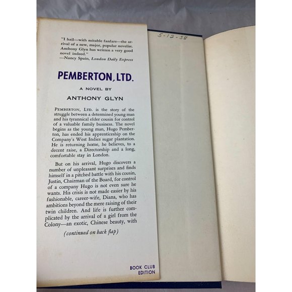 Pemberton Ltd. A Novel - Anthony Glyn - 1957 - Picture 3 of 10